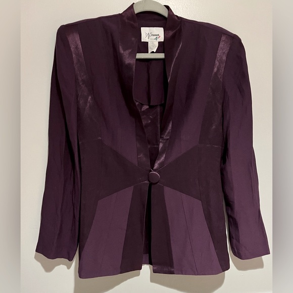 D.J Summers Vintage 80s Plum Blazer  Matching Pencil Skirt Size 6 - Picture 1 of 9